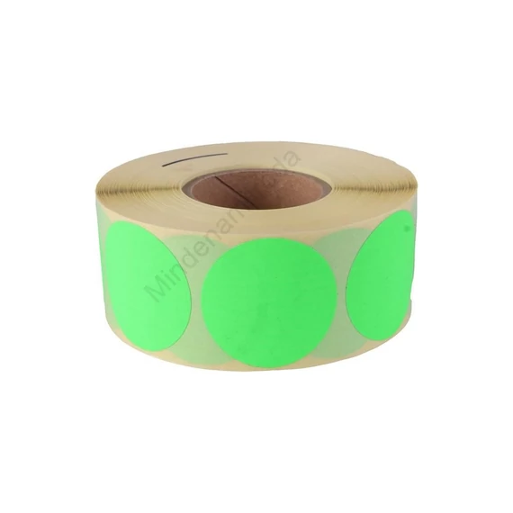 Etikett címke, 38mm, körcímke tekercses, akció felírattal 1000 címke/tekercs zöld