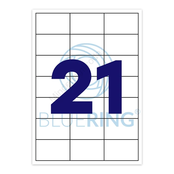 Etikett címke, 63,5x38,1mm, 100 lap, 21 címke/lap Bluering®