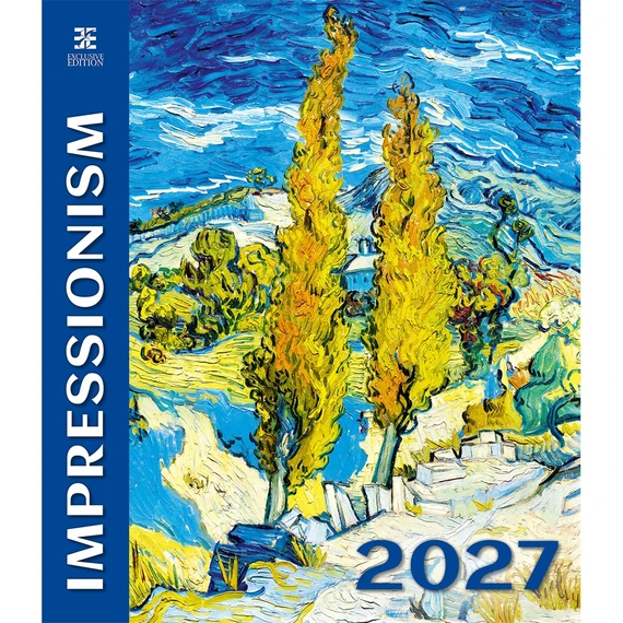 Falinaptár képes 450 × 520 mm, fehér lapokkal Impressionism Dayliner 2027.