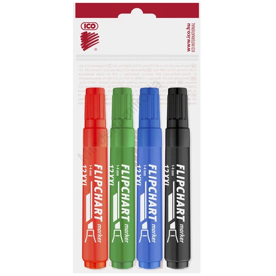Flipchart marker vízbázisú 1-4mm, vágott Artip 12XXL, 4 klf.szín