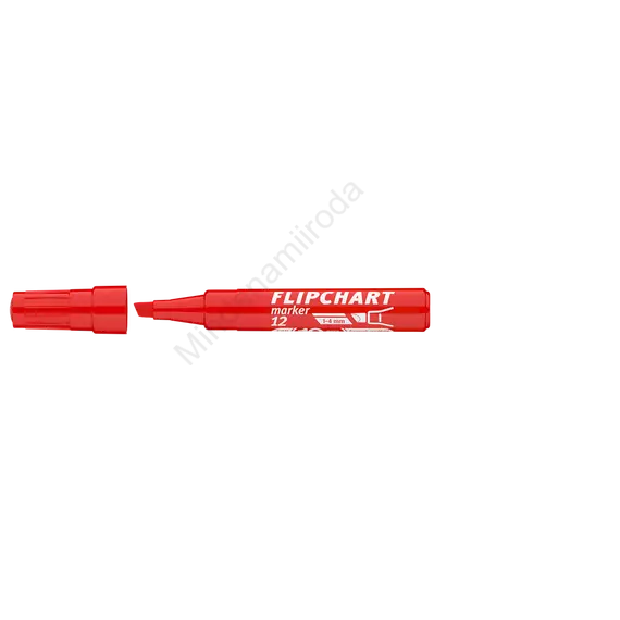 Flipchart marker vízbázisú 1-4mm, vágott Artip 12 piros 