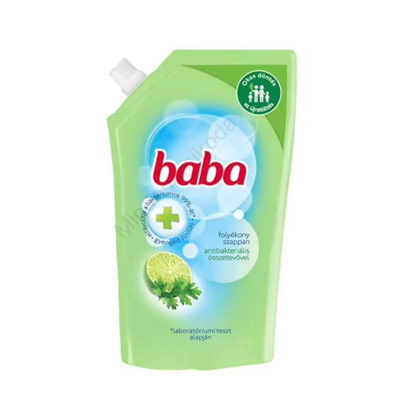 Folyékony szappan utántöltő 500 ml Baba antibakteriális lime