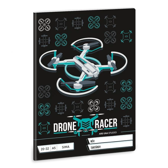 Füzet iskolai A5, 32lap, sima 20-32 Ars Una DRONE RACER (5131) 22 10db/csomag