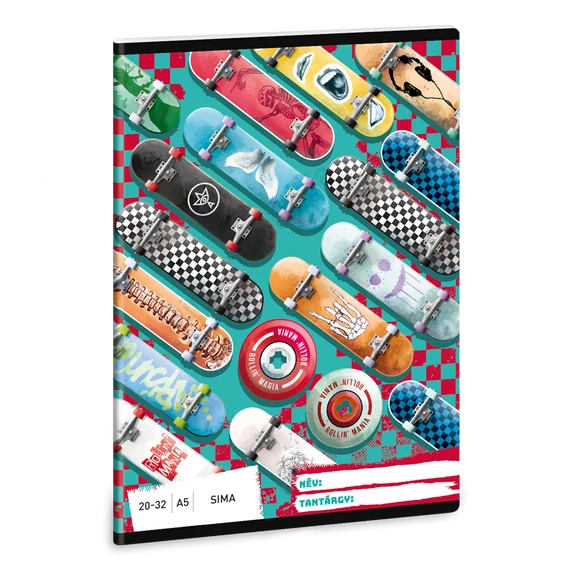 Füzet iskolai A5, 32lap, sima 20-32 Ars Una ROLLIN MANIA (5228) 22 10db/csomag