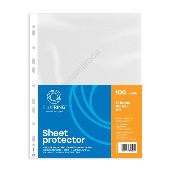 Genotherm lefűzhető, A4, 40 micron narancsos Bluering® 100 db/csomag