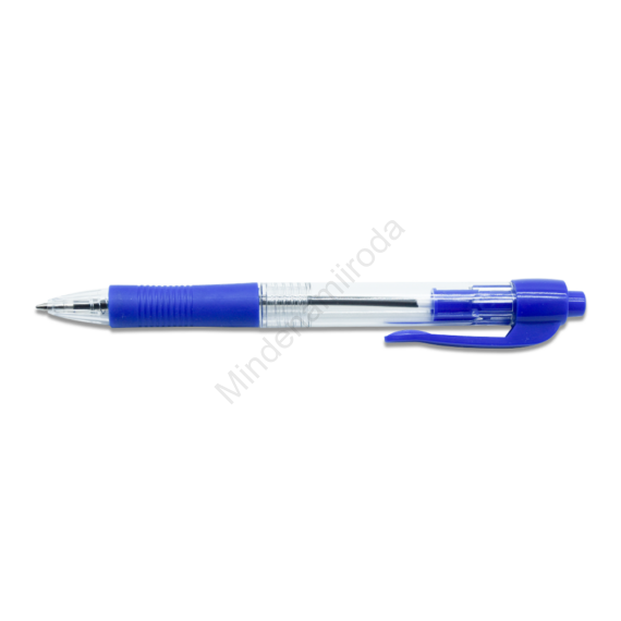 Golyóstoll 0,7mm, gumírozott kék átlátszó test, Bluering® R2, írásszín kék