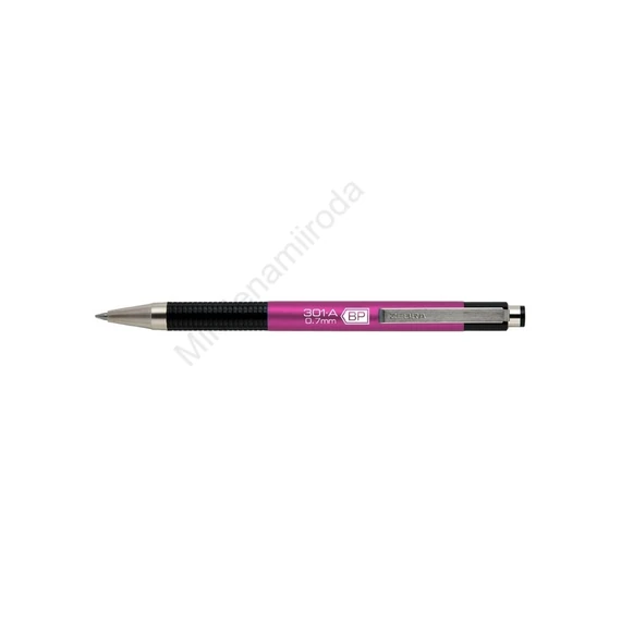 Golyóstoll 0,7mm, metál pink test, Zebra F-301A, írásszín kék