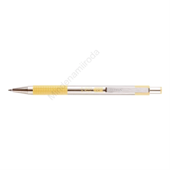 Golyóstoll 0,7mm, pasztell sárga test, Zebra F-301, írásszín kék