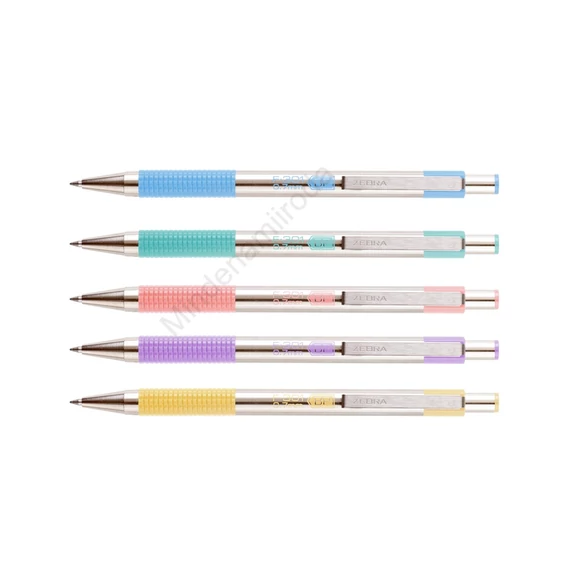 Golyóstoll 0,7mm, pasztell zöld test, Zebra F-301, írásszín kék