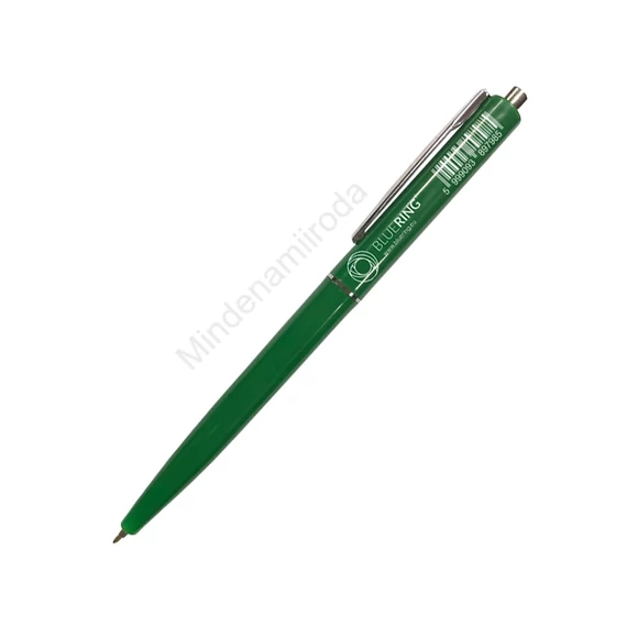 Golyóstoll 0,8mm, nyomógombos műanyag zöld test, Bluering® Z3, írásszín zöld
