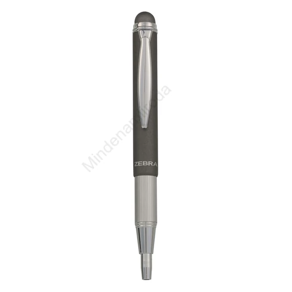 Golyóstoll metál szürke test, Zebra Stylus Telescopic, írásszín kék