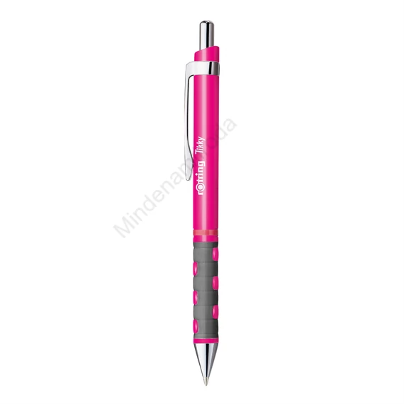 Golyóstoll neonpink test, Rotring Tikky III, írásszín kék