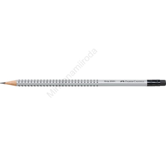 Grafitceruza B,radíros háromszögletű GRIP 2001 Faber-Castell ezüst test
