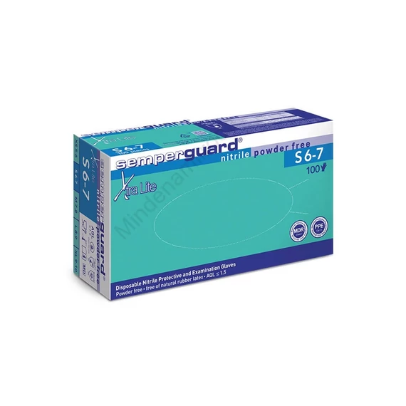 Gumikesztyű nitril púdermentes S 300 db/doboz aero touch Semperguard