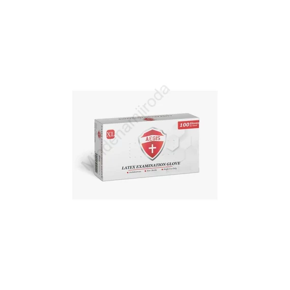 Gumikesztyű latex púderes XL 100 db/doboz_AEGIS