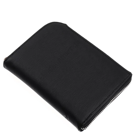 Gyűrűs kalendárium műbőr zipzárral záródó S méret 110x150 mm Realsystem fekete