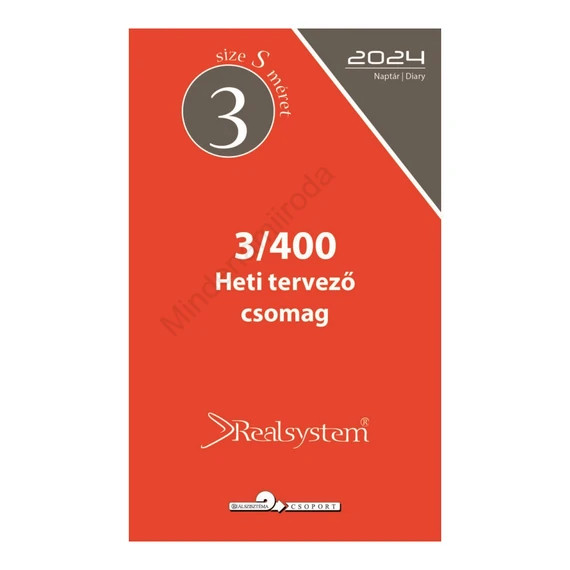 Gyűrűs kalendárium utántöltő csomag  3/400 fehér papíros éves, heti beosztású S mérethez Realsystem