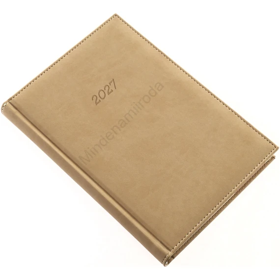 Határidőnapló Bolero A/5, napi krémszínű lapokkal drapp Realsystem 2027.