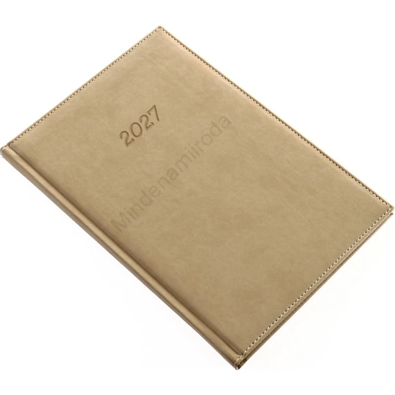 Határidőnapló Bolero B/5 heti krémszínű lapokkal drapp Realsystem 2027.