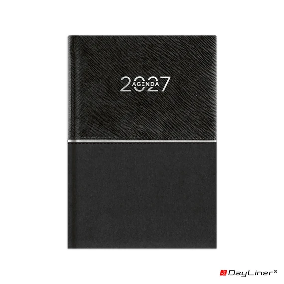Határidőnapló Fifty A5 napi, fehér lapokkal fekete Dayliner 2027.