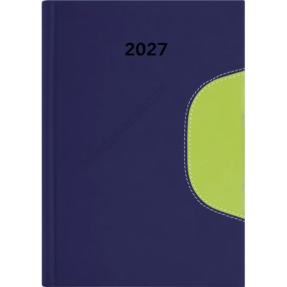Határidőnapló Memphis A5 napi, fehér lapokkal kék-zöld Dayliner 2027.