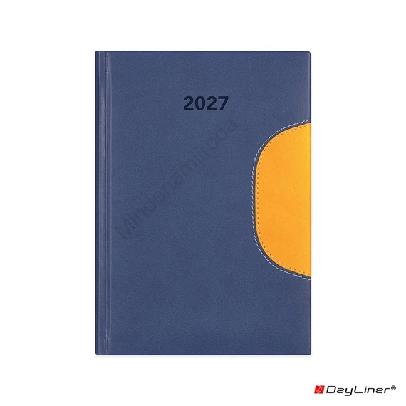Határidőnapló Memphis B5 heti, fehér lapokkal kék-sárga Dayliner 2027.