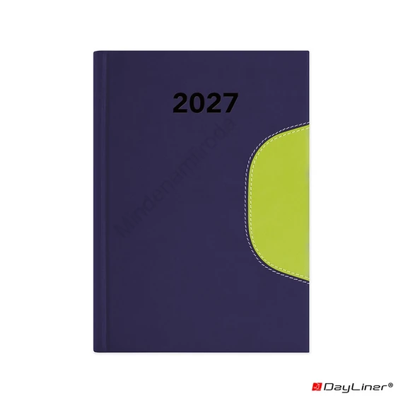 Határidőnapló Memphis B6 heti, fehér lapokkal kék-zöld Dayliner 2027.