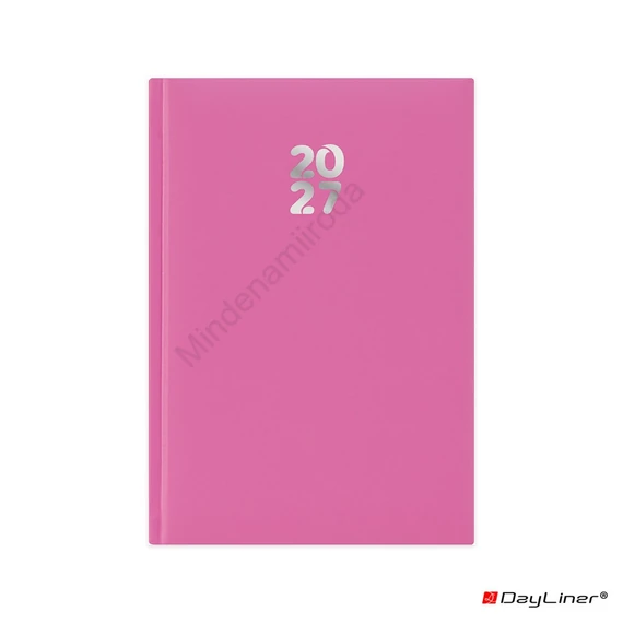 Határidőnapló Pannon A5 napi, fehér lapokkal fuchsia Dayliner 2027.
