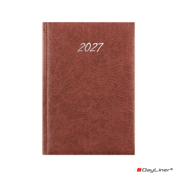 Határidőnapló Rebel A5 napi, krémszínű lapokkal bordó Dayliner 2027.