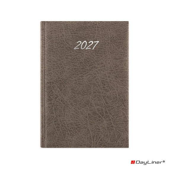 Határidőnapló Rebel A5 napi, krémszínű lapokkal szürke Dayliner 2027.