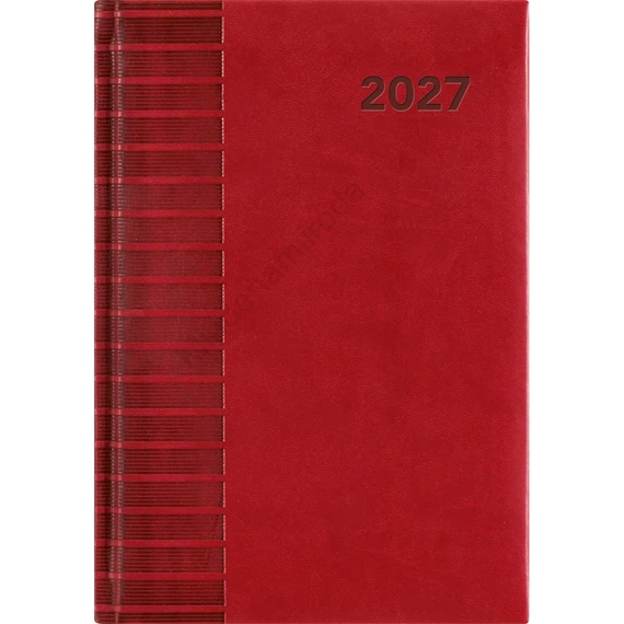 Határidőnapló Tucson A5 napi, fehér lapokkal piros Dayliner 2027.