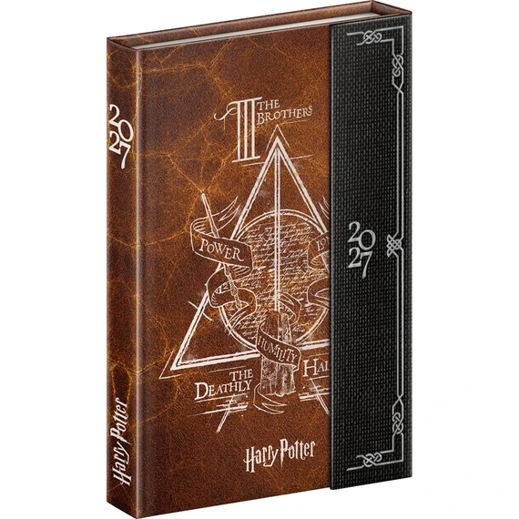 Határidőnapló mágnessel záródó, heti, fehér lapokkal Harry Potter 110x160mm, Presco