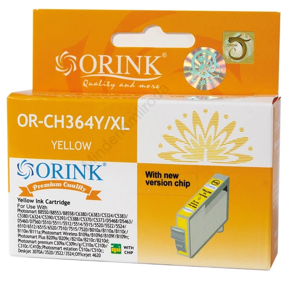 Utángyártott Hp 364XL/CB325EE tintapatron yellow ORINK