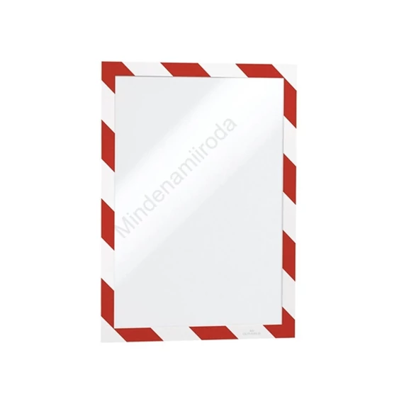 Infókeret A4, öntapadó mágneses záródás 2 db/csomag, Durable Duraframe® Security, piros/fehér