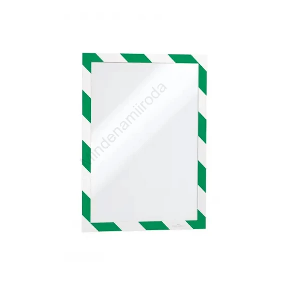 Infókeret A4, öntapadó mágneses záródás 2 db/csomag, Durable Duraframe® Security, zöld/fehér