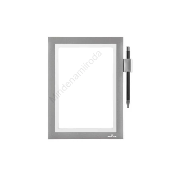 Infókeret A5, öntapadó hátlap, mágneses záródás Duraframe® Note ezüst