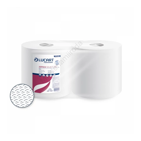 Ipari törlő 1 rétegű átmérő: 28 cm hófehér 370 lap/tekercs 2 tekercs/karton Airtech Select 370 - 65 Gsm Lucart_851255