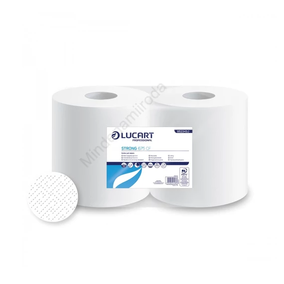 Ipari törlő 2 rétegű tekercses átmérő: 25 cm 100 % cellulóz 675 lap/tek 2 tekercs/karton Strong Lucart 675CF_852343J