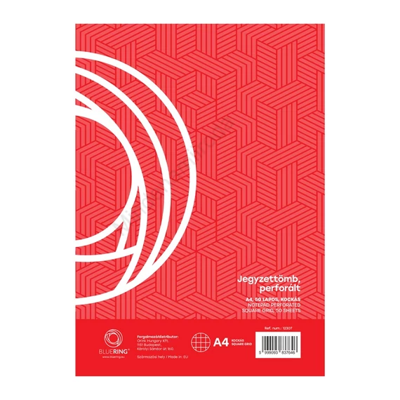 Jegyzettömb perforált, A4, 50lap, Bluering® kockás