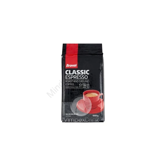 Kávé őrölt Classic Espresso 1000 g Bravos
