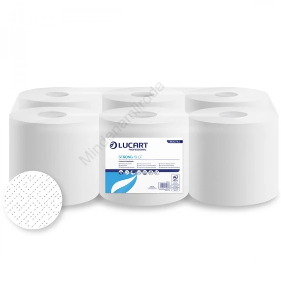 Kéztörlő 2 rétegű tekercses átmérő: 18 cm 100 % cellulóz 6 tekercs/karton 130 A Strong Lucart _861086J hófehér