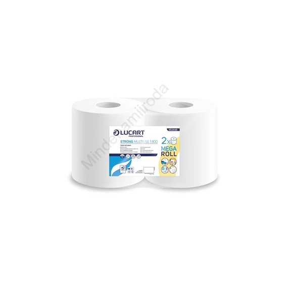 Kéztörlő 2 rétegű tekercses átmérő: 28 cm 100% cellulóz belső magos 2 tekercs/karton Strong Lucart Multi-Use_852698A