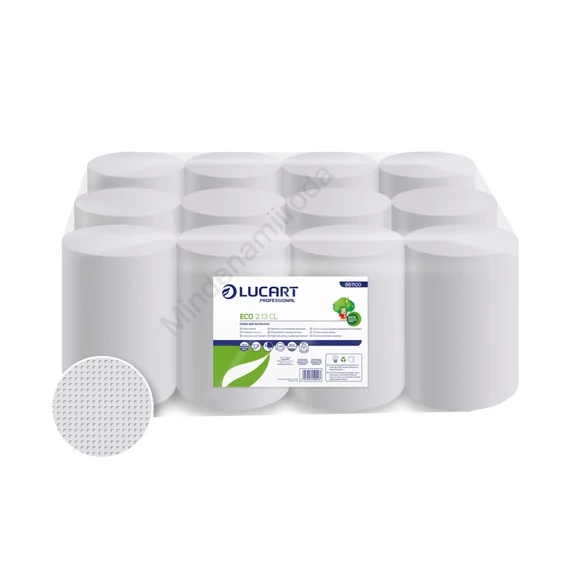 Kéztörlő tekercses 2 rétegű átmérő: 13 cm fehér duda nélküli 12 tekercs/karton EcoLucart 2.13 CL_861100