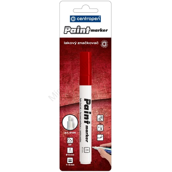 Lakkmarker 1-5mm, vágott hegy Centropen 9100 piros