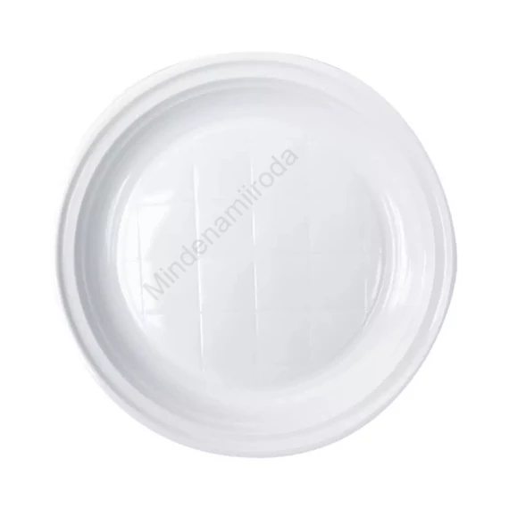 Tányér lapos műanyag 22 cm 100 db/csomag fehér