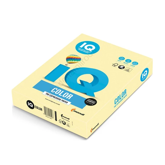 Másolópapír, színes, A4, 80g. IQ YE23 500ív/csomag, pasztell sárga