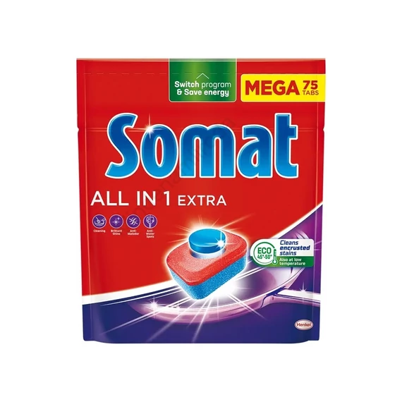 Mosogatógép tabletta 75 db/doboz All in One Somat Regular