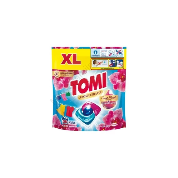 Mosókapszula 36 db/doboz színes ruhákhoz Tomi Power Caps Color Orchidea