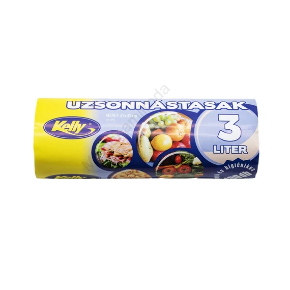 Nylon zacskó 25 x 35 cm (3 liter) 100 db/csomag uzsonnás rollos