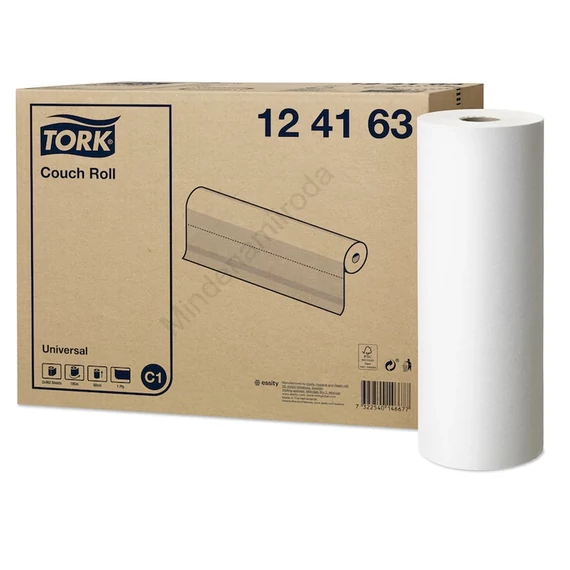 Orvosi papírlepedő 1 rétegű tekercses 58 x 40 cm 185,2 m/tek 2 tekercs/karton C1 Universal Tork_124164 fehér